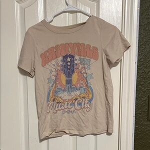 Zoe + Liv Beige Nashville Graphic Kids Tee